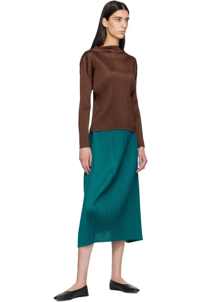 PLEATS PLEASE ISSEY MIYAKE Blue Monthly Colors October Maxi Skirt, photo 4 of 4 from SSENSE
