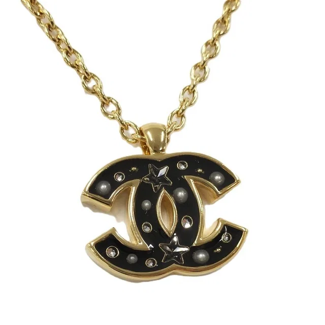 Chanel Necklace CC Logo Plated Gold in Gold from The Reluxe