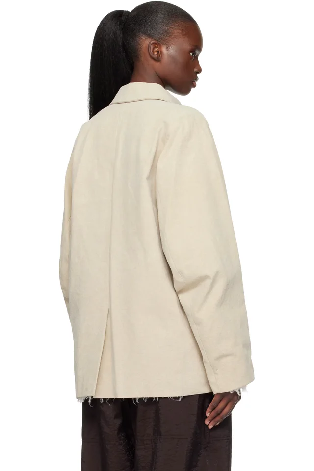 Lauren Manoogian Beige Canvas Work Jacket, photo 3 of 4 from SSENSE