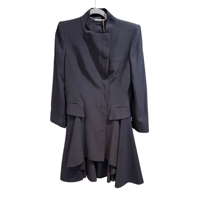 Alexander McQueen Flare Coat Dress Size 44 in Black from Revivre