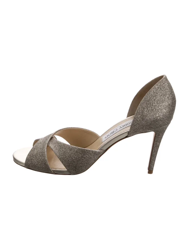 Jimmy Choo Glitter Sandals in gold from The RealReal