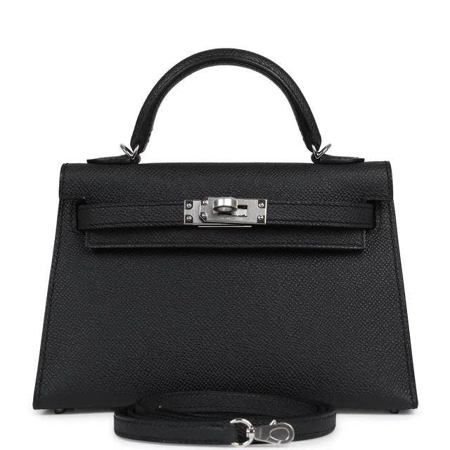 Hermès Kelly Sellier 20 Black Epsom Palladium Hardware in Black Epsom leather from Madison Avenue Couture