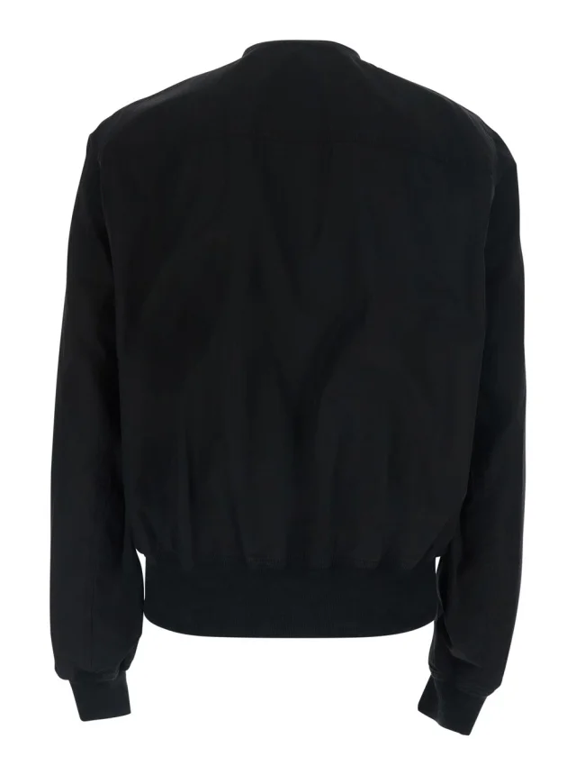 Drkshdw Black Bomber Jacket with bomber collar and zip pockets on the front in cotton for men in Black 100% Cotton, photo 3 of 6 from Gaudenzi Boutique