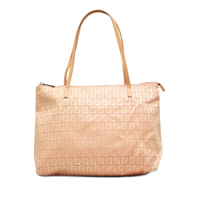 Pink Fendi Small Zucchino Canvas Tote in Pink Canvas from Designer Revival