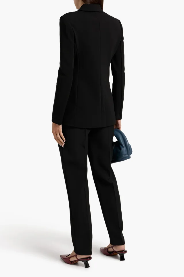Tibi Wren Double-Breasted Crepe Blazer in Black, photo 3 of 4 from THE OUTNET