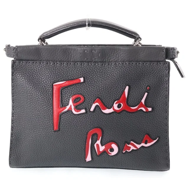 Fendi Peekaboo Mini Fit Front Design Handbag Gray in Grey from The Reluxe