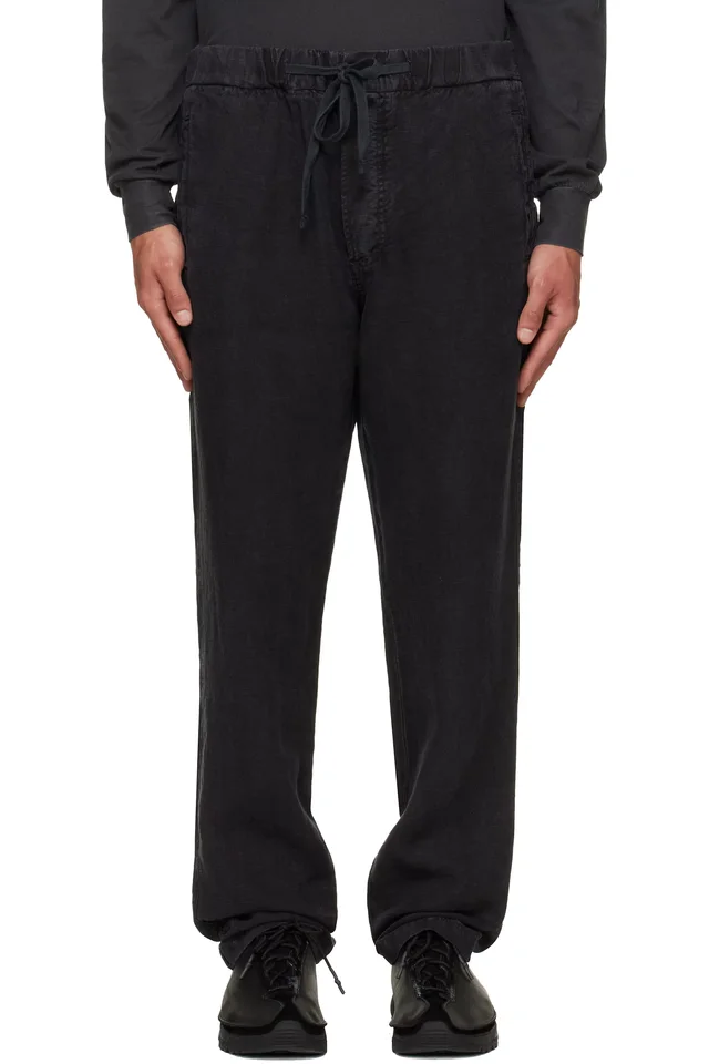 Citizens of Humanity Black Drawstring Deck Linen Trousers, image 1 of 1 from SSENSE