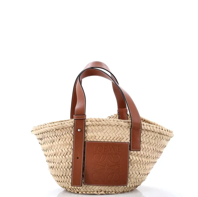 Loewe Basket Tote Raffia Small in Raffia from Rebag