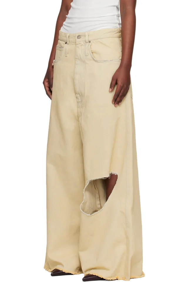 LU'U DAN Off-White Dumpster Denim Jeans, photo 4 of 5 from SSENSE