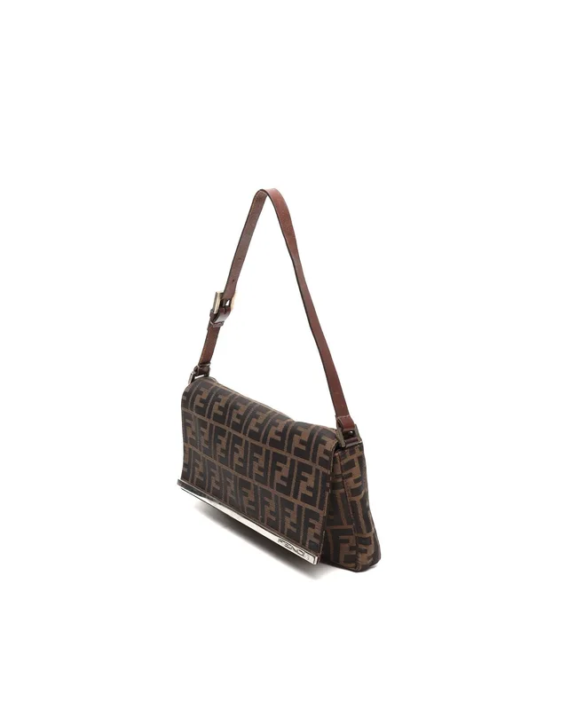 Fendi Zucca Metal Trim Baguette Bag in Canvas from A Retro Tale, photo 2 of 8