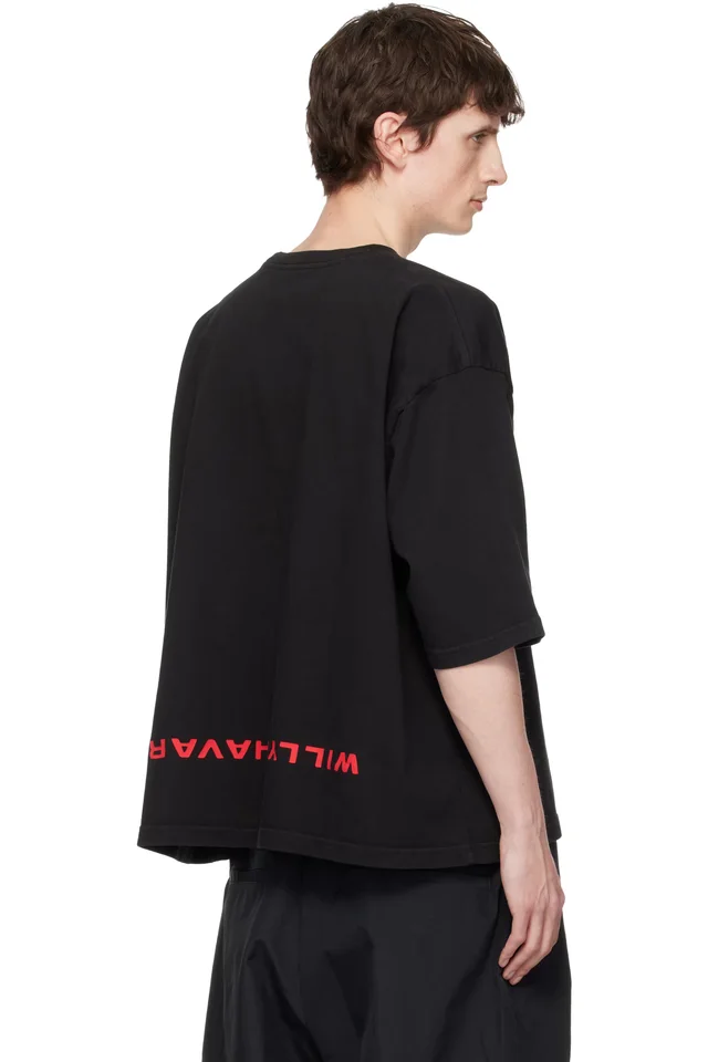 WILLY CHAVARRIA Black 'Welcome To America' Buffalo T-shirt, photo 3 of 4 from SSENSE