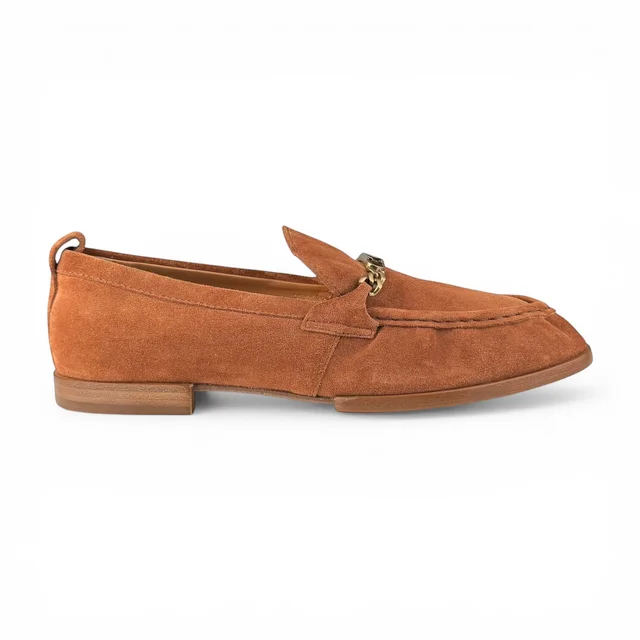 Tod's Cognac Suede T Catena Mocassin Loafers in Brown Suede from Designer Archives