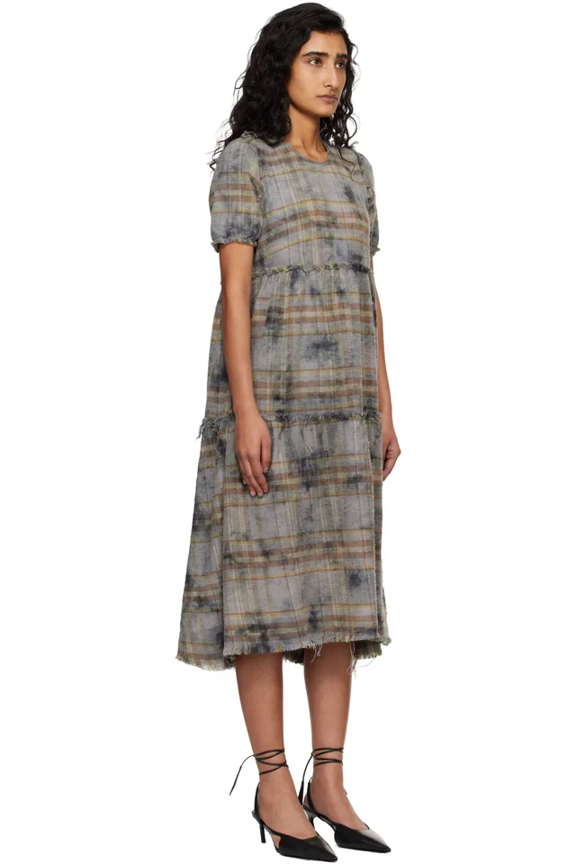 R13 Blue Shredded Relaxed Midi Dress, photo 2 of 4 from SSENSE