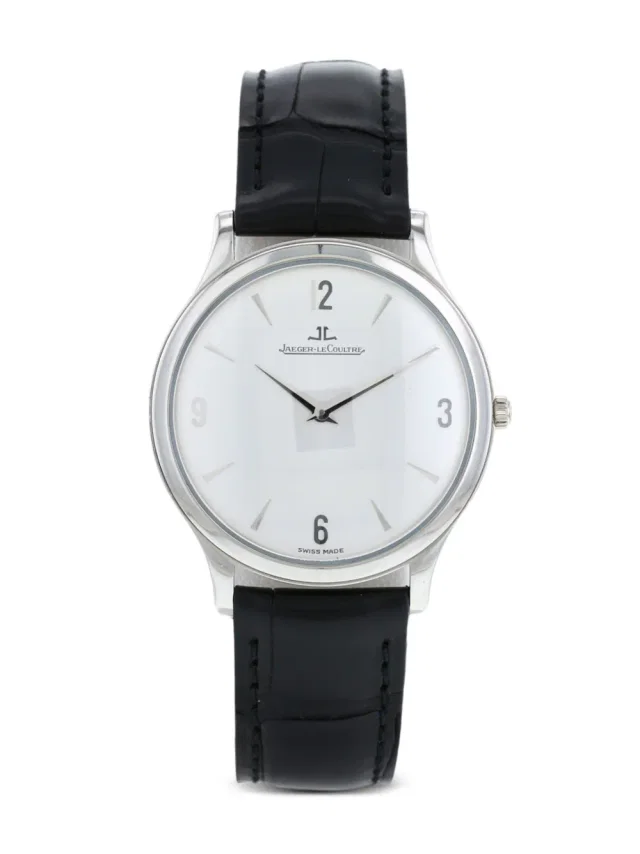 Jaeger-LeCoultre 2000 pre-owned Master Ultra Thin 34mm - unisex - Sapphire Glass/Leather/stainless steel - One… in white Leather from Farfetch