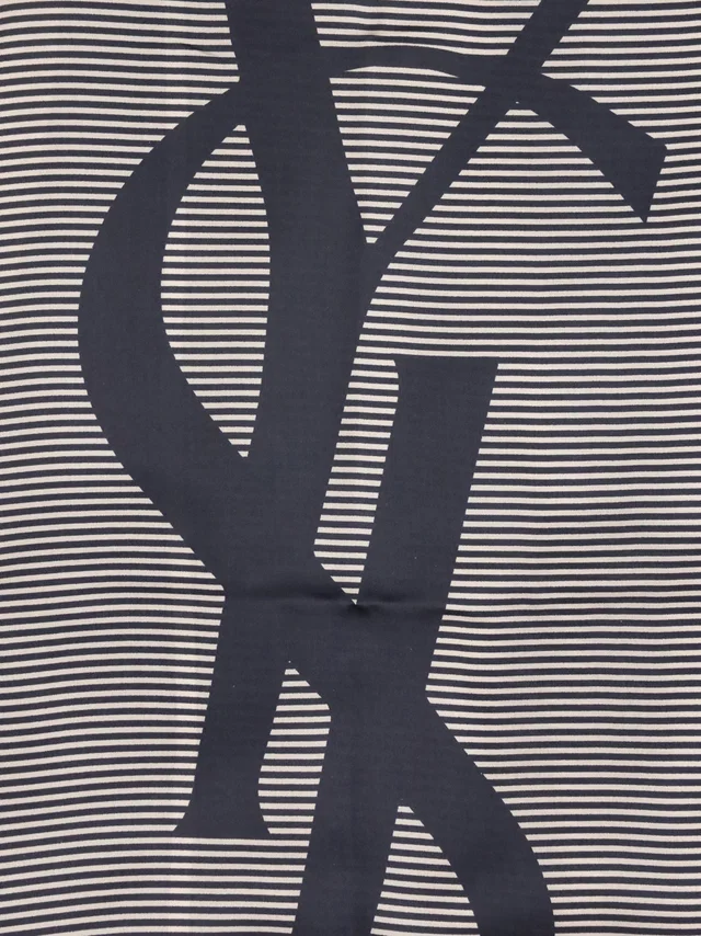 Saint Laurent Cassandre Scarf — Navy Silk Scarfs in Navy Silk from HEWI