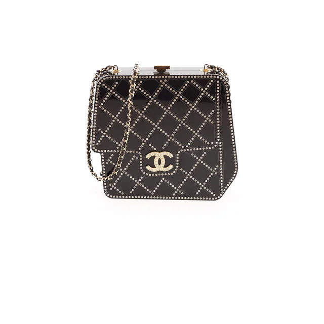Chanel Runway Resin Crystal Pearl Clutch Black in Black Resin from The Purse Affair