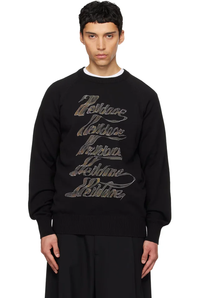 Black 'WE11DONE' Multi-Logo Sweater, image 1 of 1 from SSENSE