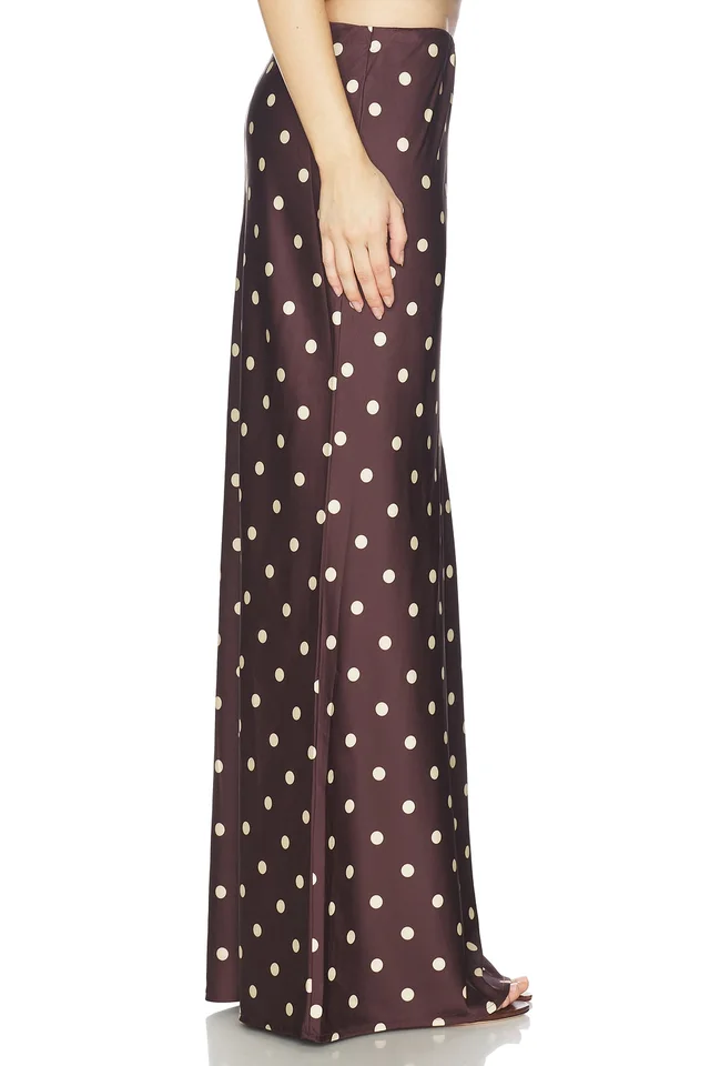 Runaway The Label Blaine Maxi Skirt in Chocolate & Lemon Polka Dot, photo 3 of 6 from REVOLVE (Canada)