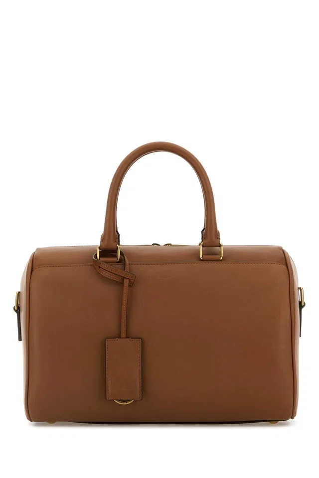 Saint Laurent Duffle Top Handle Bag — Brown in Brown Suede from HEWI