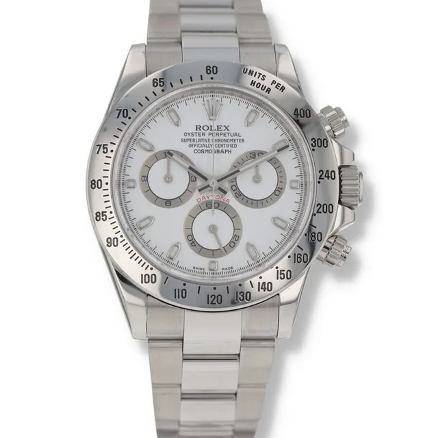 Rolex Cosmograph Daytona Chronograph Automatic Chronometer White Dial Mens Watch 116520 WSO in gray|silver|white from Jomashop.com