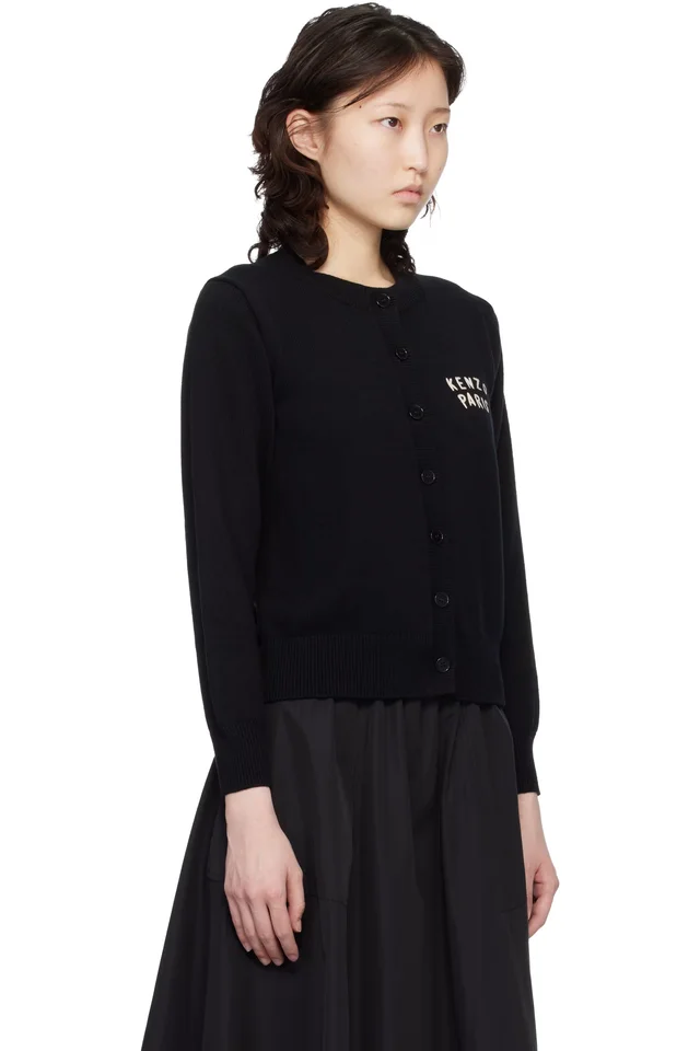 Black Kenzo Paris 'KENZO Boke Heart' Cardigan, photo 2 of 4 from SSENSE