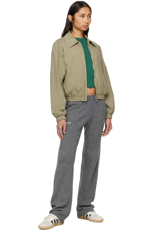 Sporty & Rich Gray Heritage Yankees Serif Cashmere Lounge Pants, photo 4 of 4 from SSENSE