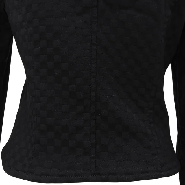 Versace Block Check Pattern Medusa Zip-Up Jacket #M Black in Black from VINTAGE QOO TOKYO, photo 2 of 2
