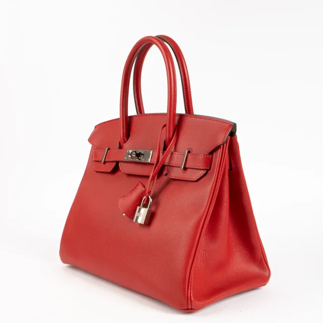 Hermès Birkin 30 Rouge Casaque Epsom PHW in Red Epsom leather from Labellov, photo 3 of 12