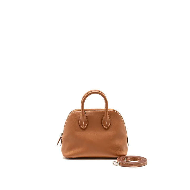 Hermès Mini Bolide Evercolor Gold SHW Stamp K in Gold Leather from EMIER