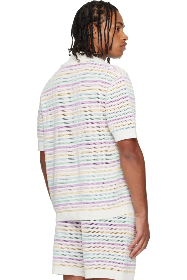 Casablanca Multicolor Crochet Polo, photo 3 of 4 from SSENSE