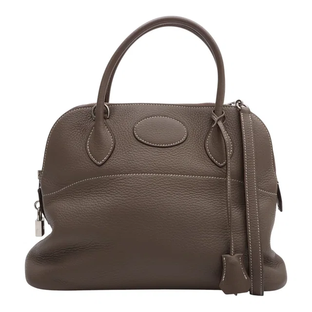 Hermès 2007 Bolide 31 Etoupe in Taupe Clemence leather from VINTAGE QOO TOKYO