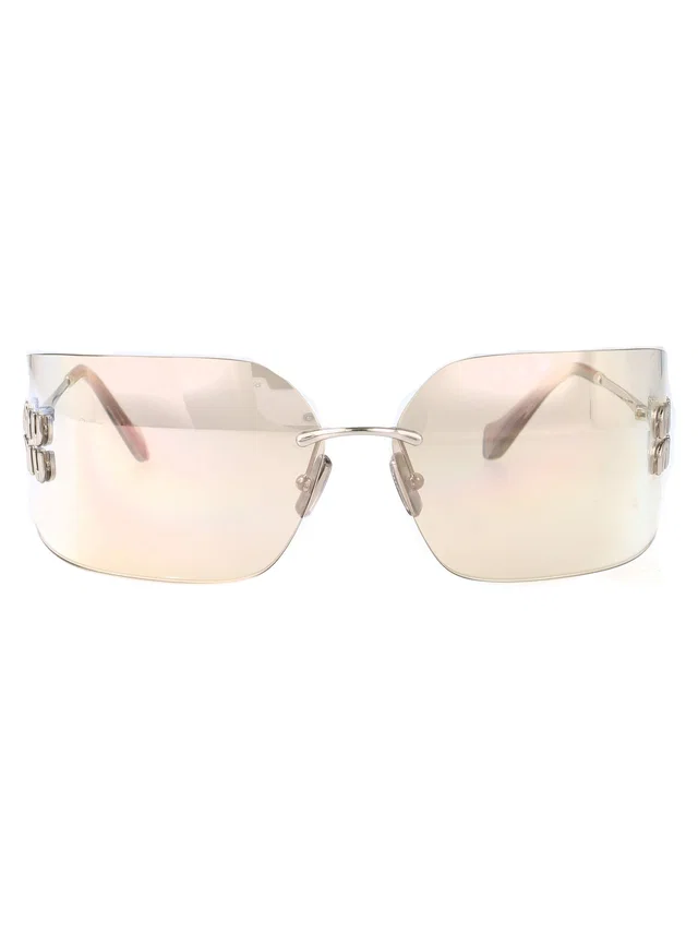 Miu Miu 0mu Silver Metal Rimless Sunglasses in Silver from HEWI