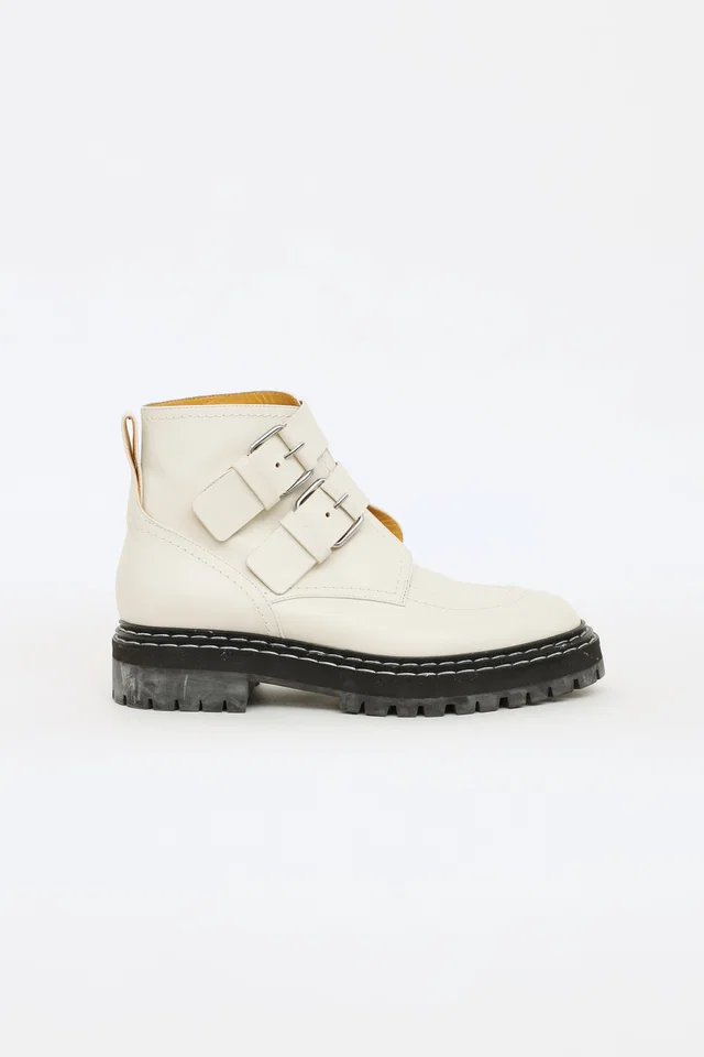 Proenza Schouler Buckle Combat Boot in Leather from VSP Consignment