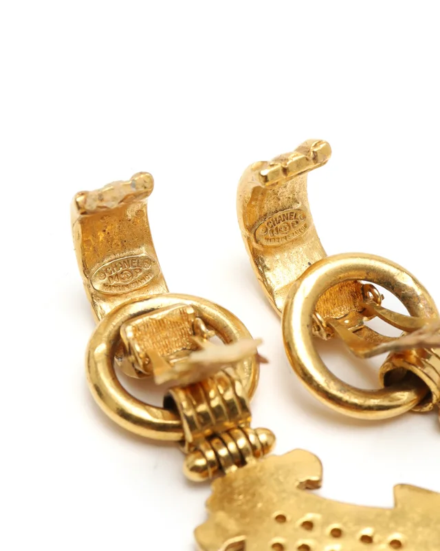 Chanel Coco Mark Dangling Clip-on Earrings from A Retro Tale, photo 2 of 5