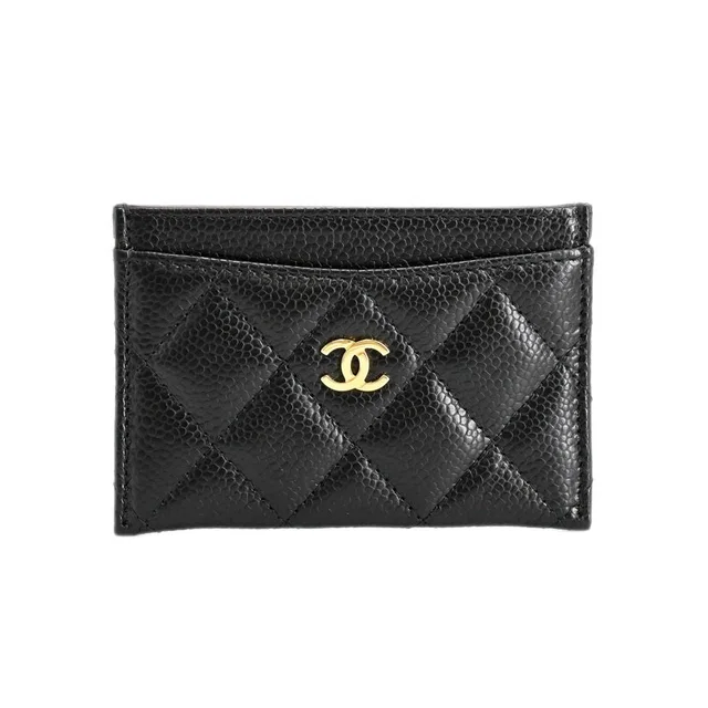 Chanel Card Case Card Holders Black in Black Caviar leather from The Reluxe