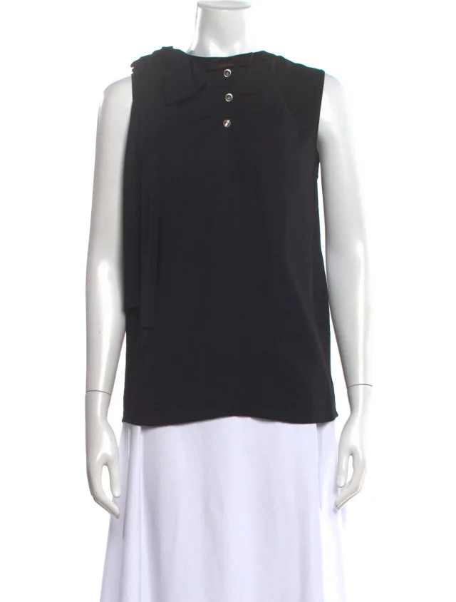 Miu Miu 2018 Crew Neck Top w/ Tags in black from The RealReal