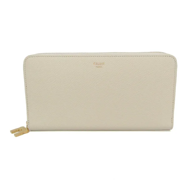 Celine Large Zipped Wallet in Cream Leather from Elady