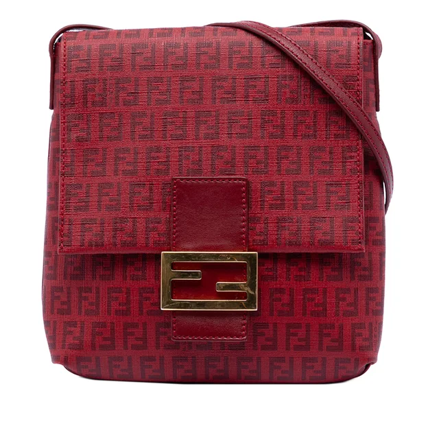 Red Fendi Zucchino Spalmati Crossbody in Red Coated canvas from Designer Revival, photo 1 of 1