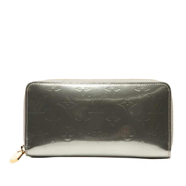 Silver Louis Vuitton Monogram Vernis Zippy Long Wallet in Silver Leather from Designer Revival