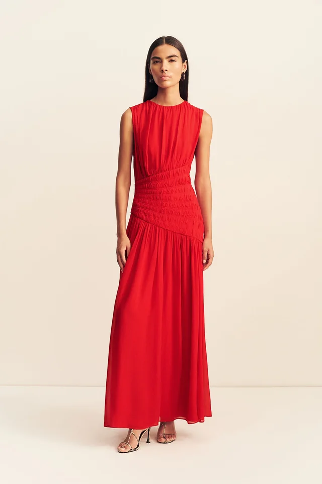 Shona Joy AMINA PANELLED RUCHED MAXI DRESS - CHILLI from Shona Joy, photo 1 of 1