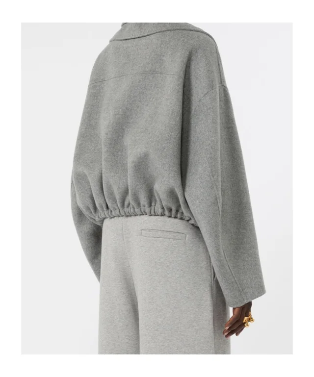 Sportmax Pure wool bomber jacket with removable bib - Medium grey, photo 5 of 6 from SENSER