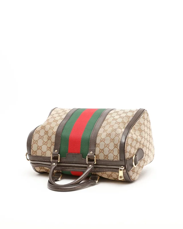 Gucci GG Web Boston Bag in Canvas from A Retro Tale, photo 4 of 11