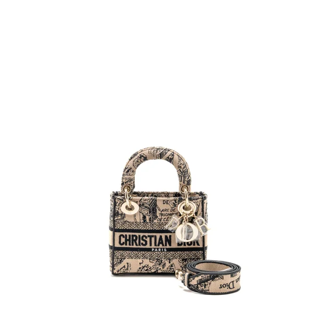 Dior mini lady d-lite limited edition embroidered canvas multicoloured LGHW in Canvas from EMIER