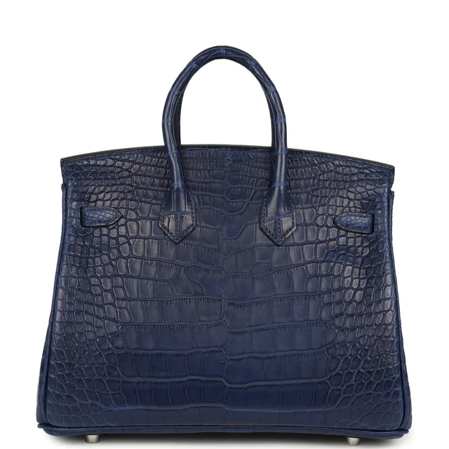 Hermès Birkin 25 Bleu Saphir Matte Alligator Palladium Hardware in Blue Crocodile from Madison Avenue Couture, photo 2 of 2
