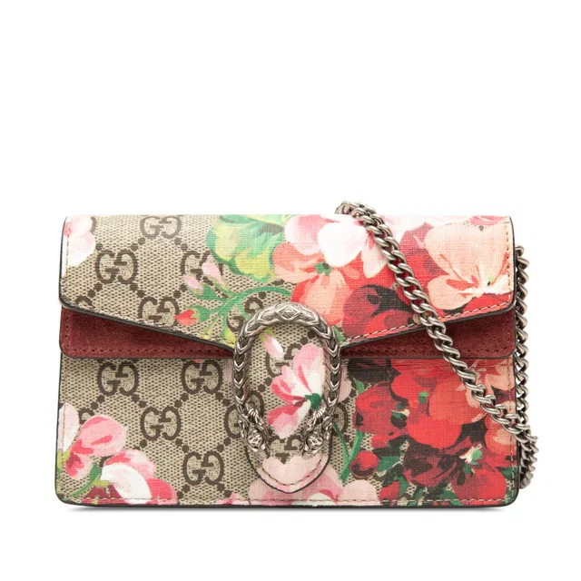 Beige Gucci Mini GG Supreme Blooms Dionysus Crossbody in Beige Suede from Designer Revival