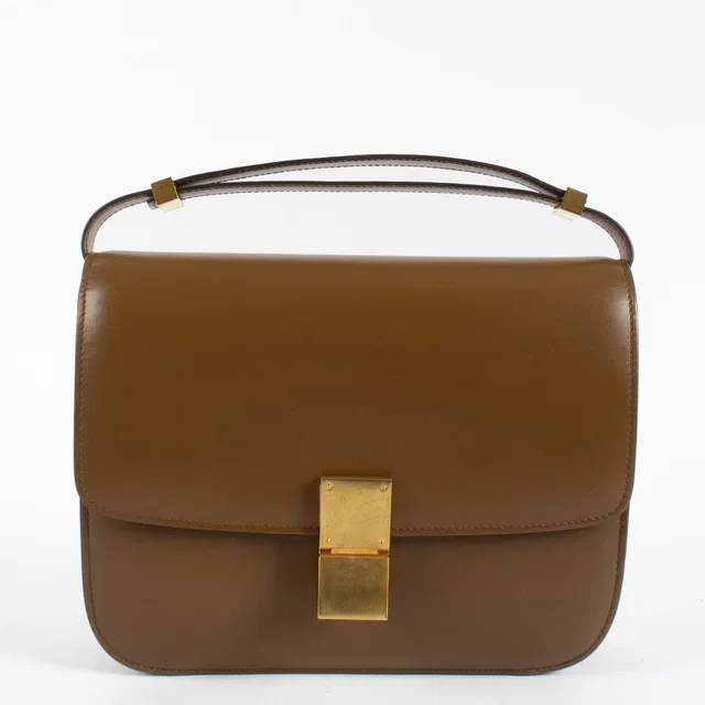Celine Brown Shiny Calfskin Medium Classic Bag in Brown Calfskin from Labellov