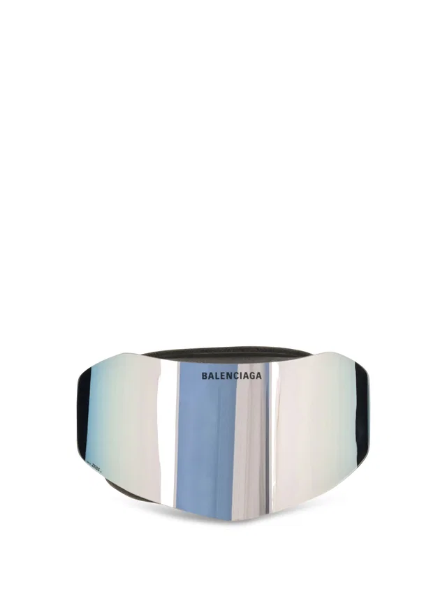 Balenciaga 794371t0003 Mirrored Ski Mask Sunglasses — Silver Polyamide in Silver Nylon from HEWI