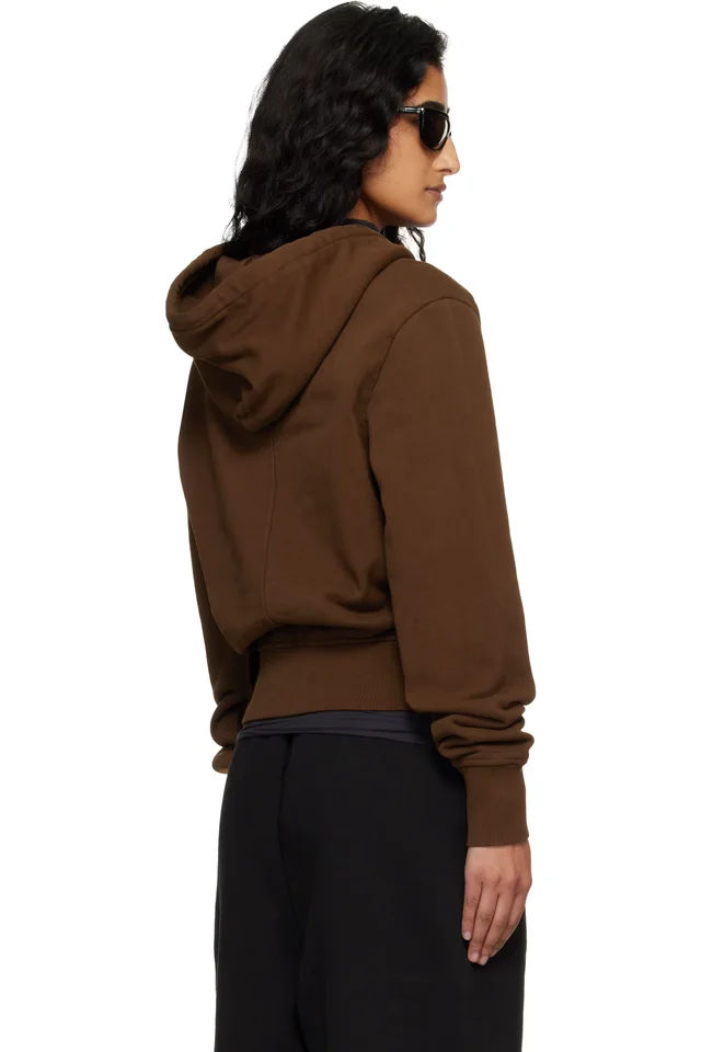 Entire Studios Brown Slim Zip Up Hoodie, photo 3 of 4 from SSENSE