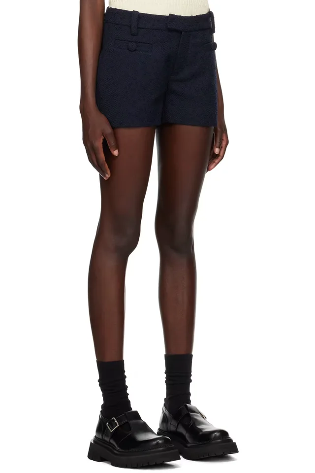 AMI Paris Navy Mini Shorts, photo 2 of 2 from SSENSE