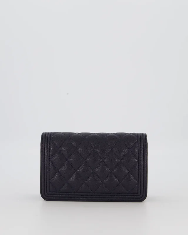 Chanel Navy Boy Wallet on Chain Bag in Navy Caviar leather from Sellier, photo 6 of 19